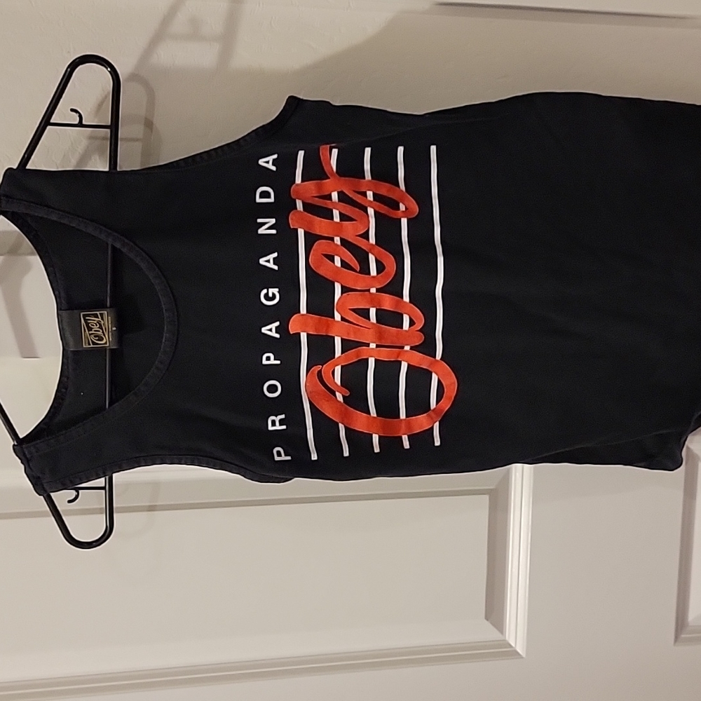OBEY PROPAGANDA BLACK TANK TOP SZ S